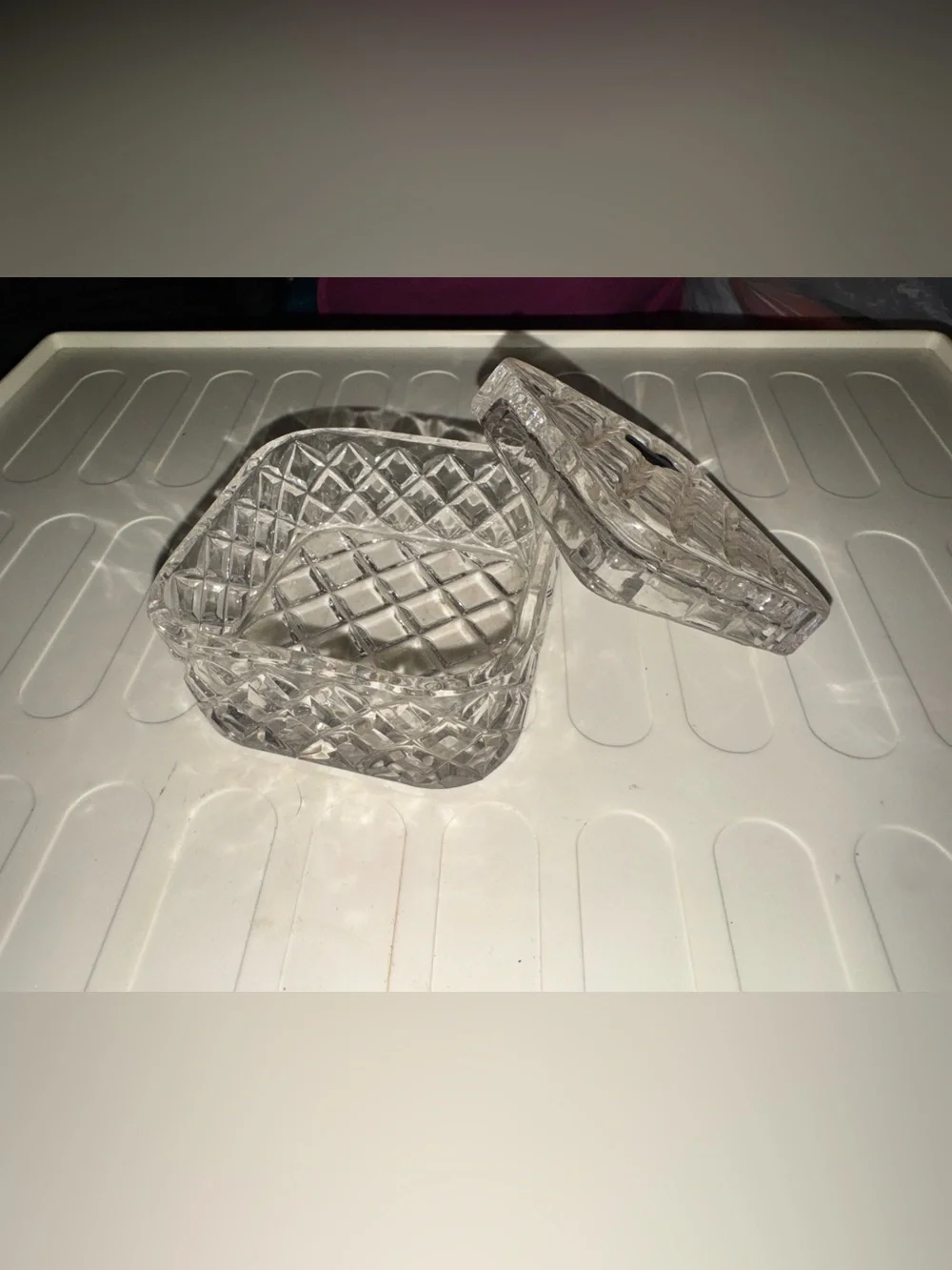 Vintage Bohemia fine cut lead crystal trinket box